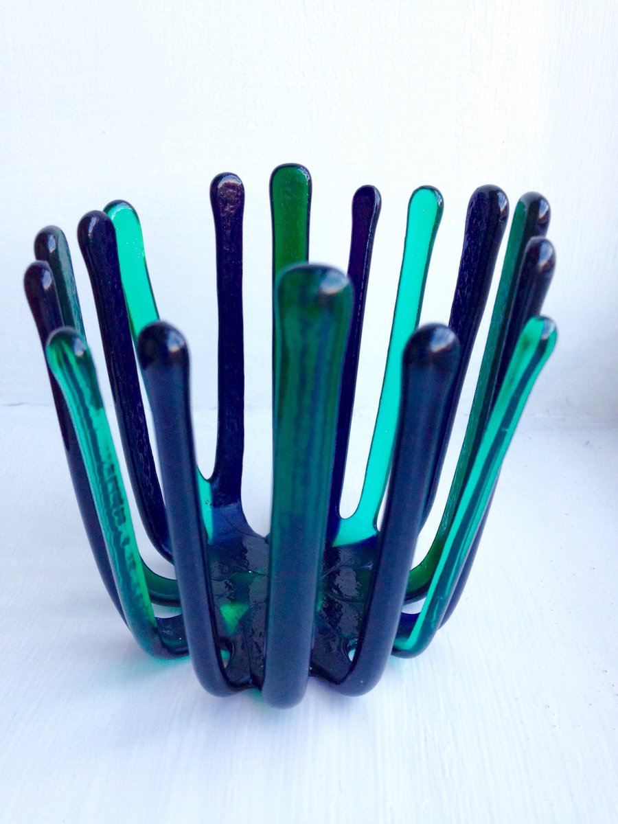 Fused Glass Candle Holder