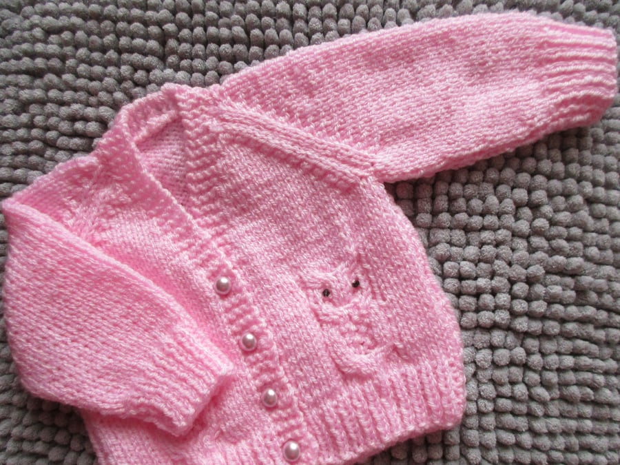 14" Newboorn Baby Girls Owl  V Neck Cardigan