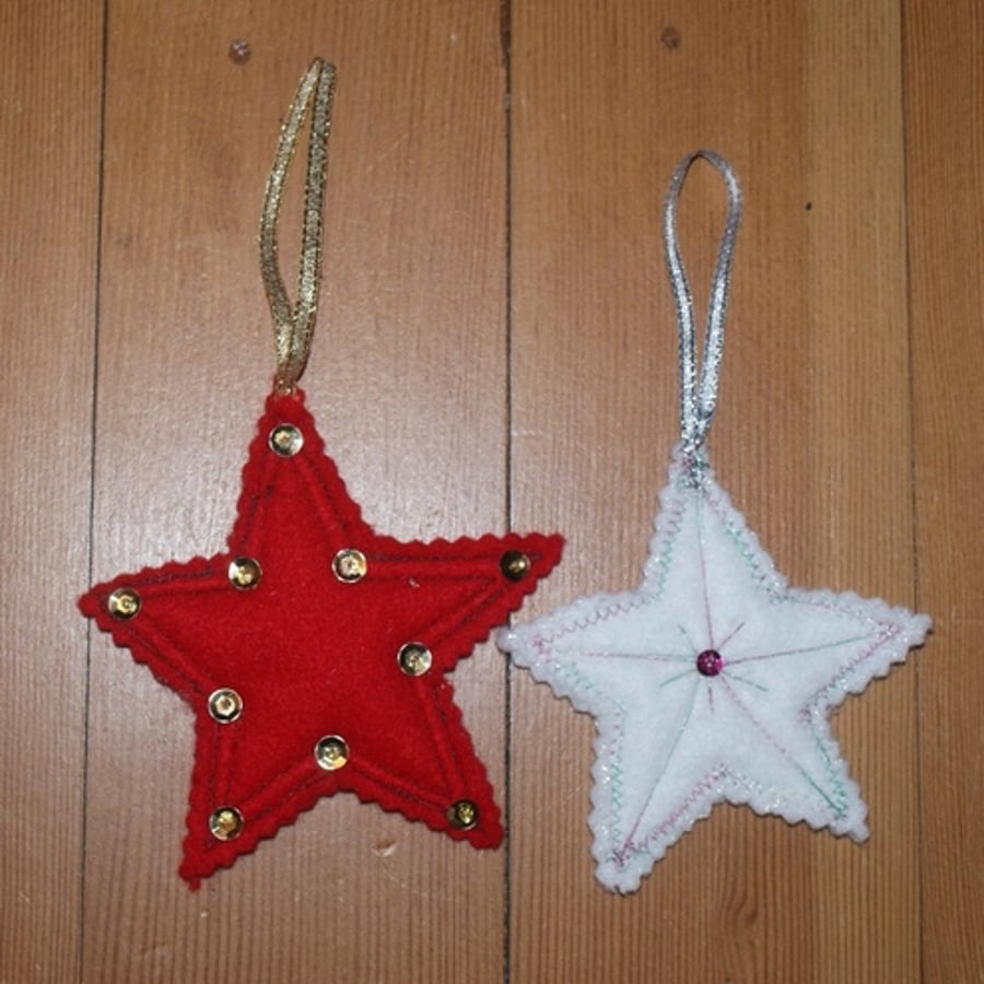 Felt Star Christmas tree decorations
