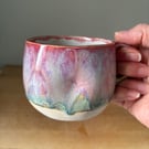 Summer seconds, Handmade ceramic mug, pink stoneware mug, 350ml mug