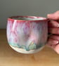 Summer seconds, Handmade ceramic mug, pink stoneware mug, 350ml mug
