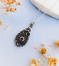 Recycled Silver Mandala Teardrop Pendant - Image 1