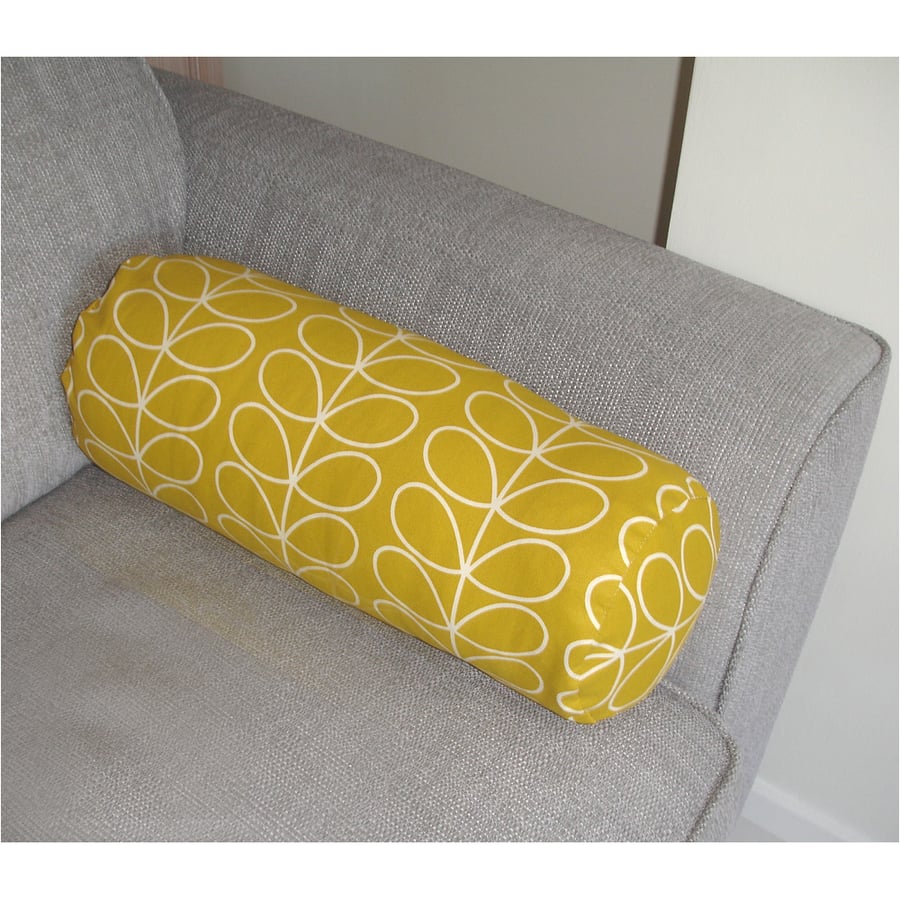 Bolster Cushion Cover 16"x6" Yellow Ochre Round Cylinder Neck Roll Pillow Sham