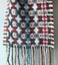Handwoven Lambswool Scarf in Red and Green, Golfballs 4 - Image 9