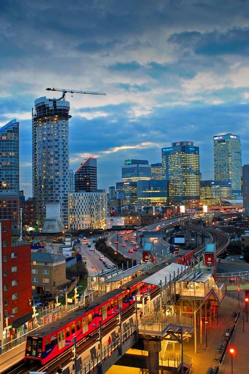 East India Dock Station Canary Wharf London 12"x18" Print