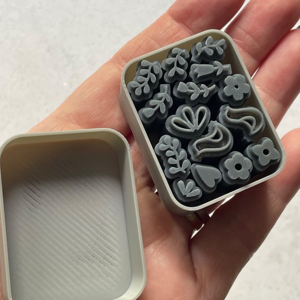 Folksy style mini stamps for polymer clay 