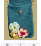 Handmade Floral Crochet Crossbody Bag with Gold Coloured Chain Removable & Snap  - Image 5