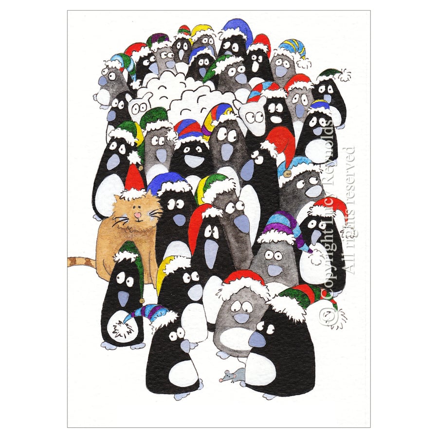 A6 Penguins Christmas Card