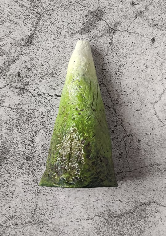 Hand Built Mini Mountain Clay Bud Vase, Hand Painted Conical Shaped Art Vase