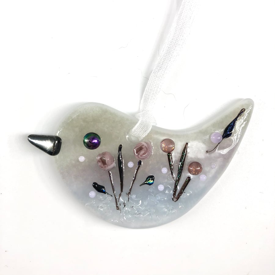 Just because... Meadow Glass Bird with personal message 