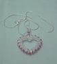 Crystal heart necklace with sterling silver chain (307) - Image 3