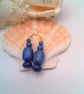 Chunky Lapis Lazuli Necklace with Gold Plated Leaf Clasp Bracelet and Earrings  - Image 6