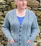 Hand Knit V Neck Cardigan In A Blend Of Wool With Alpaca - Fits Chest 102-105cms - Image 2
