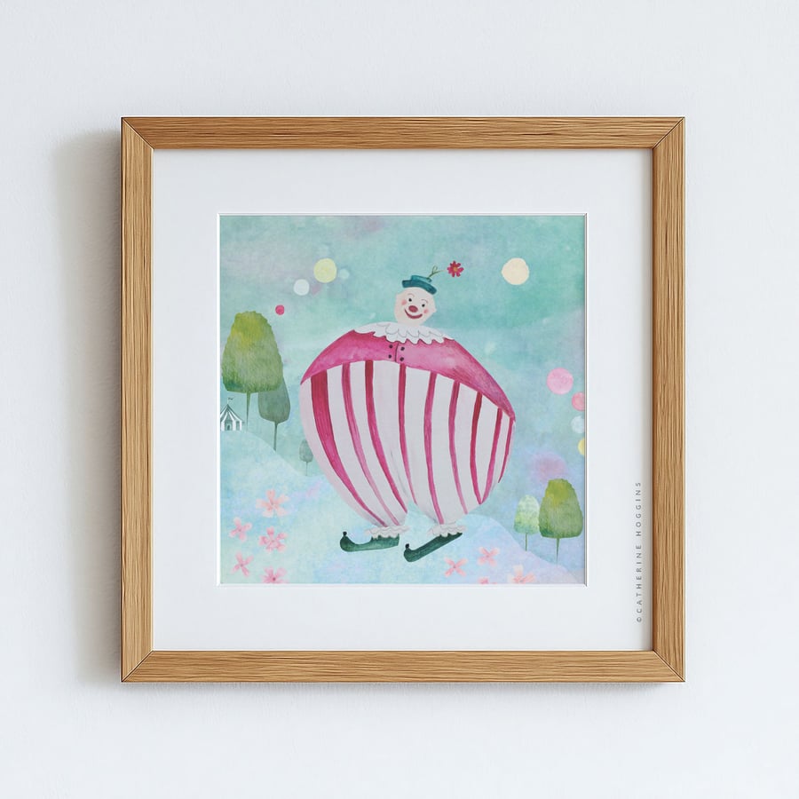 Enzo the Clown - Giclee Art Print - Playroom Art