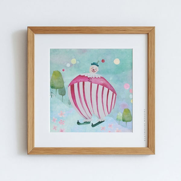 Enzo the Clown - Giclee Art Print - Playroom Art