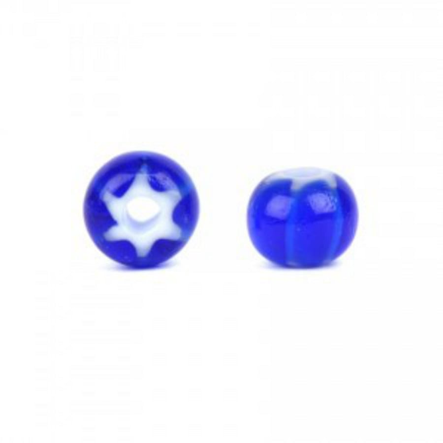 Preciosa Pressed Cornelian Star Blue Beads 6mm