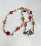 Carnelian and pearl copper wire necklace, June and July birthstone, Cancer sign - Image 6
