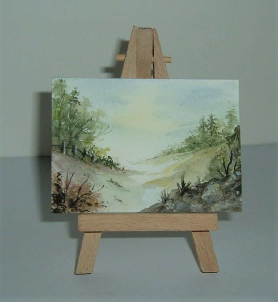 original aceo watercolour landscape ( ref F 575)