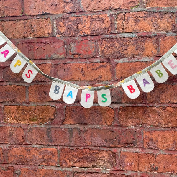 Haps Baps Babe! Rainbow Birthday Bunting