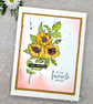 Birthday Card - handmade, yellow flowers, blank inside - Image 2