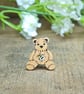 Bee Gift, Handmade Tiny Teddy Bear and Bumblebee Brooch Pin, Miniature Bee - Image 1