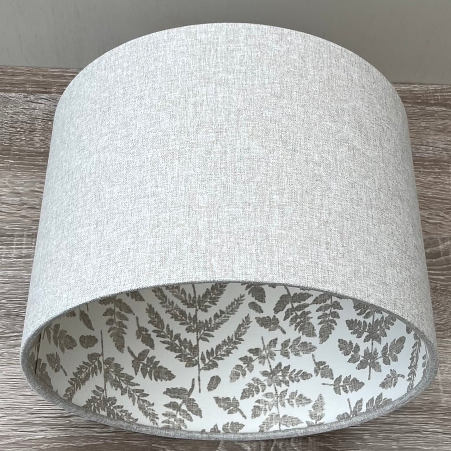 Fernshore - Neutral - Botanical - Double Sided - Drum Lampshades