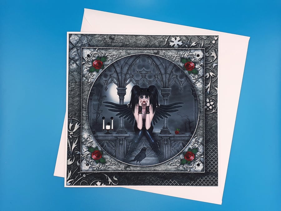 Gothic Birthday Card,Female, Large