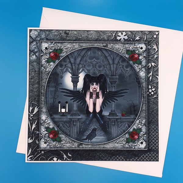 Gothic Birthday Card,Female, Large