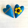 Heart & Sunflower Brooch 