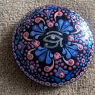 Mandala Stone – Eye, Pastels, Hand-Painted Decorative Object