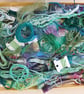 Textile Fabric Embroidery Collage Kit Green 