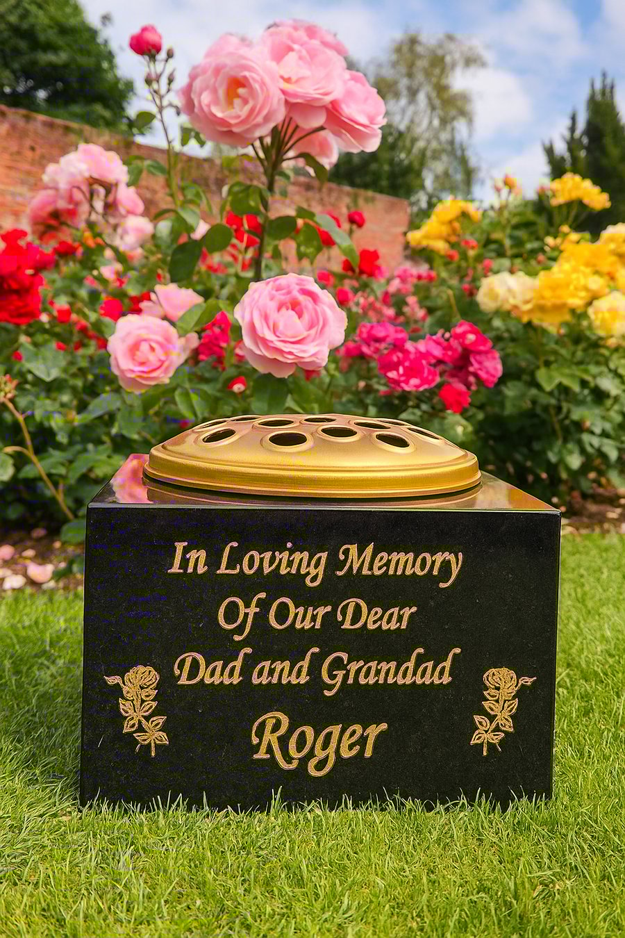 Granite Memorial Rosebowl Vase Grave Vase Cemetery Vase 