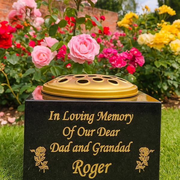 Granite Memorial Rosebowl Vase Grave Vase Cemetery Vase 