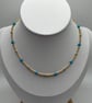 Turquoise and gold satellite necklace 