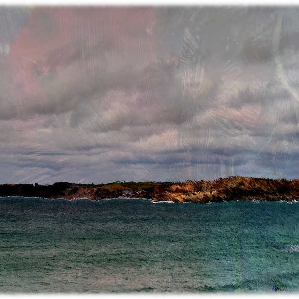 Picture Looking out along the coast from Towan Beach, Newquay Digital Art Print