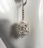 Sterling Silver Rose Quartz Chainmaille Earrings - Image 7