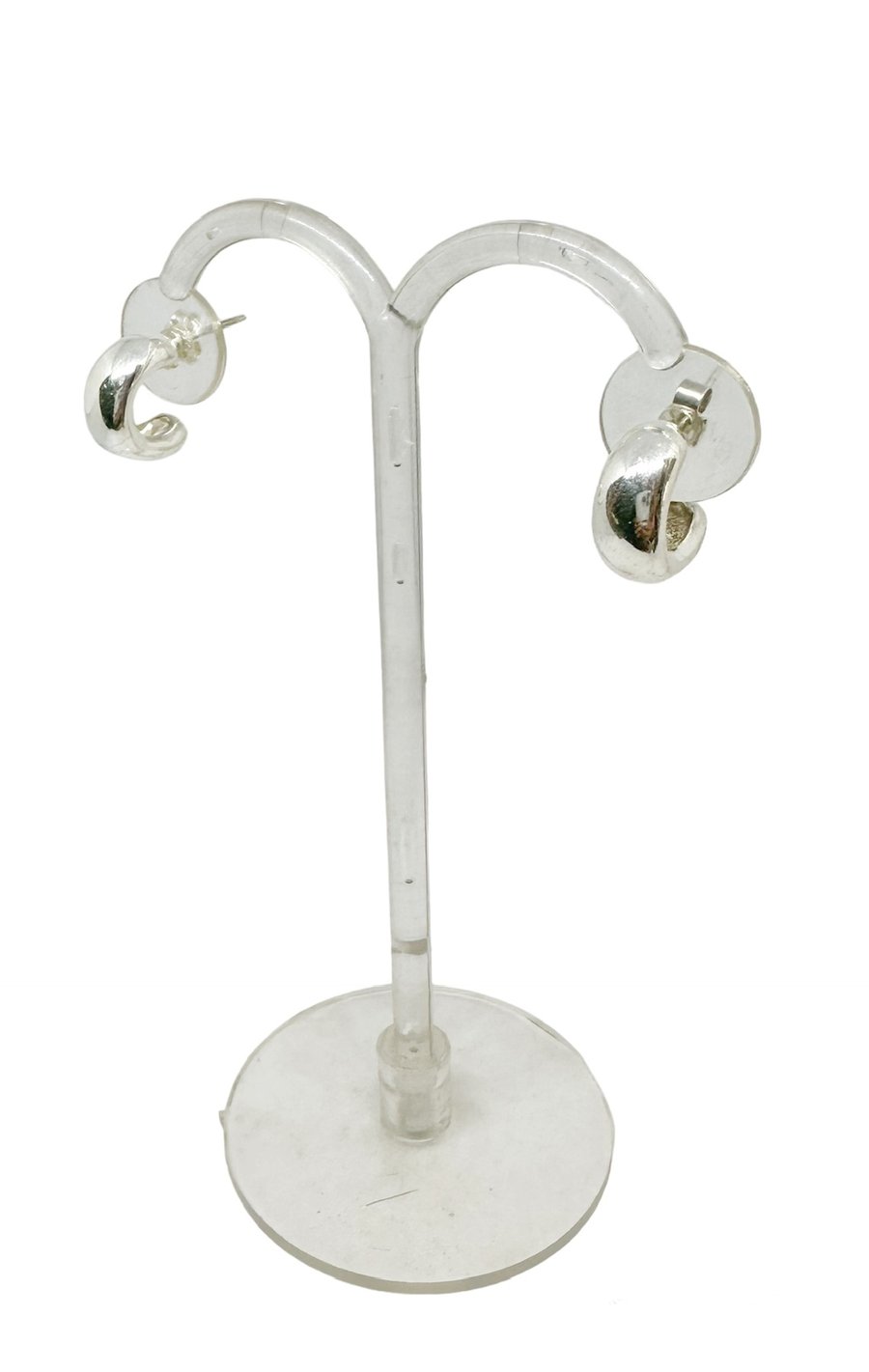 Half around hoop stud earrings