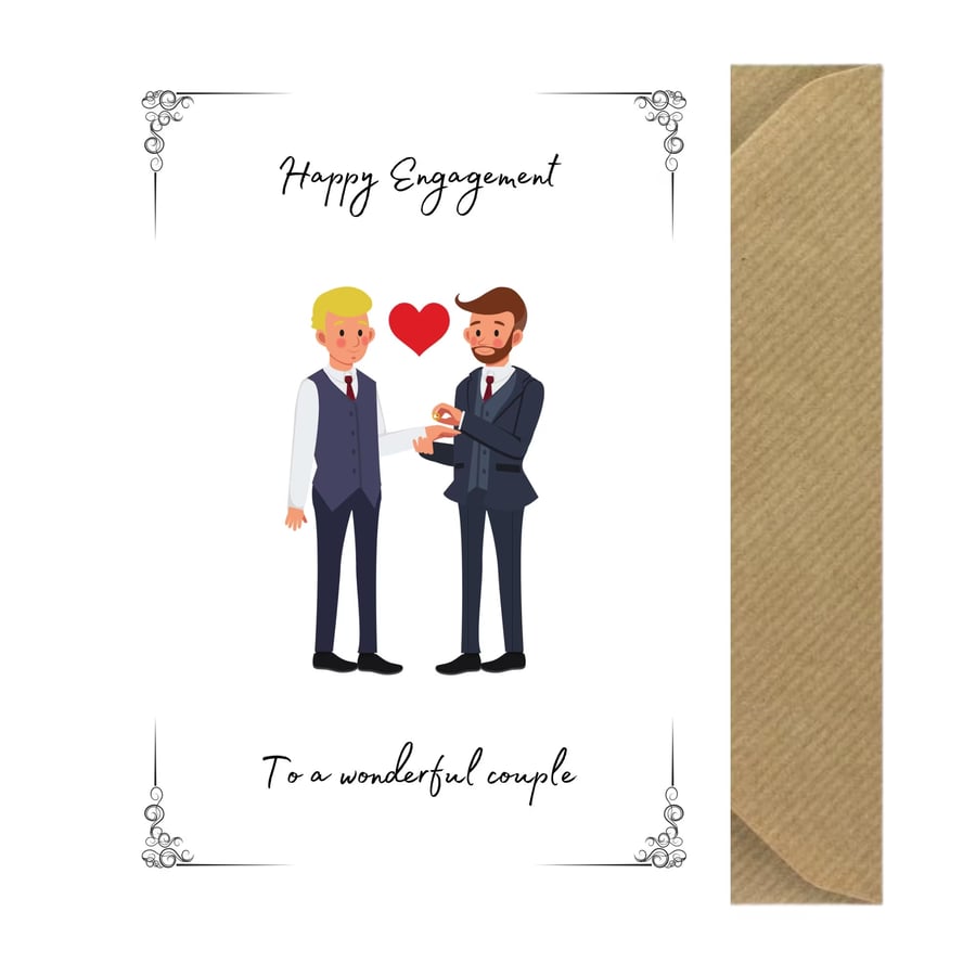 Happy Engagement To A Wonderful Couple Gay Engagement Card