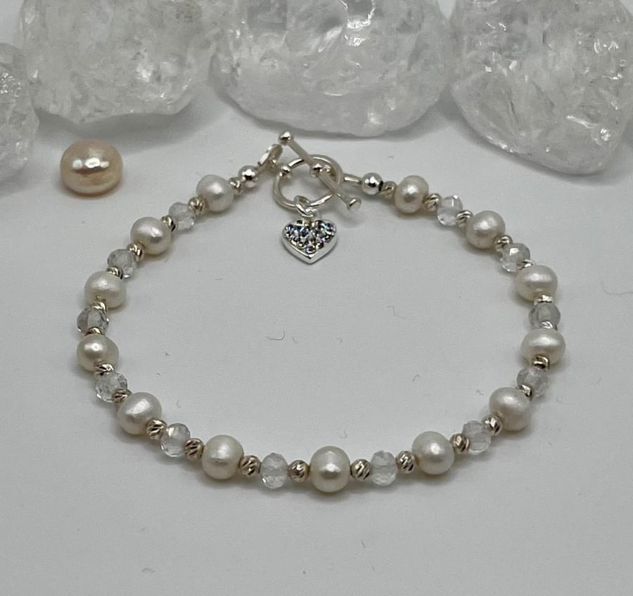Sterling Silver And Freshwater Pearl Bracelet