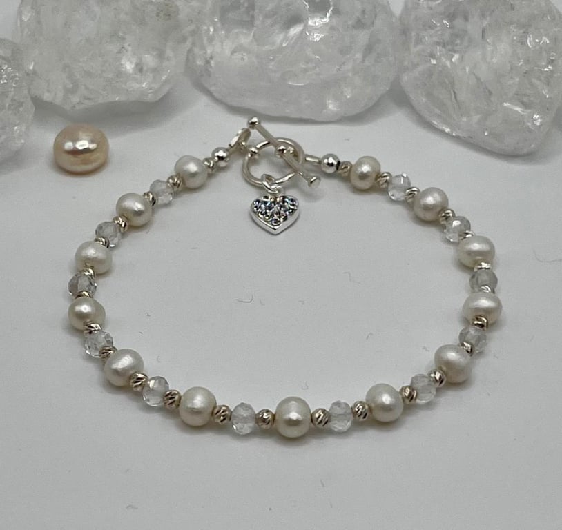 Sterling Silver And Freshwater Pearl Bracelet