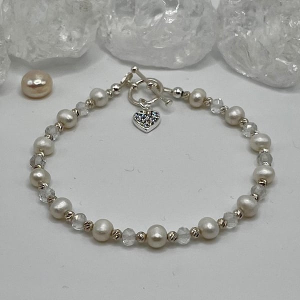 Sterling Silver And Freshwater Pearl Bracelet