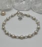 Sterling Silver And Fresh Water Pearl Bracelet