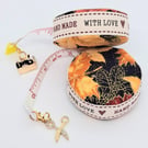 Autumn leaves fabric retractable tape measure 341P 8PM