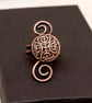 Handmade Copper Ring with Embossed Viking Button – Rustic Unisex Statement Ring - Image 5