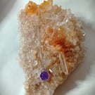 Wrapped Amethyst Pendant Necklace