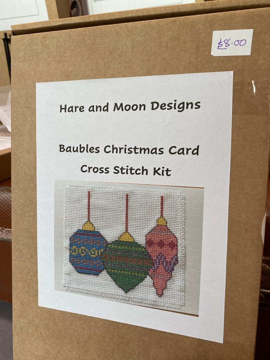 Cross stitch kit - Baubles Christmas card