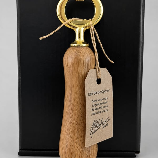 Handturned Oak bottle opener
