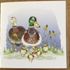 Family of Ducks and ducklings  greeting card 