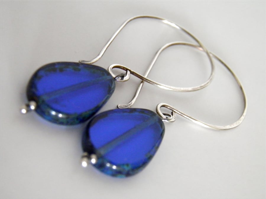 S A L E Sterling Silver Blue Earrings