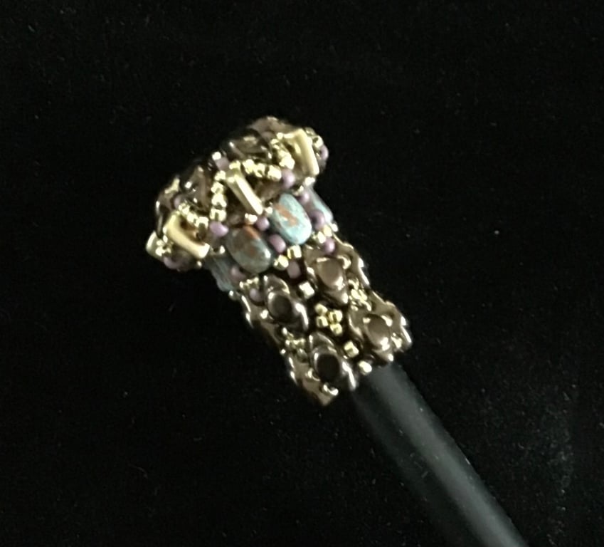 Beaded pencil topper - copper